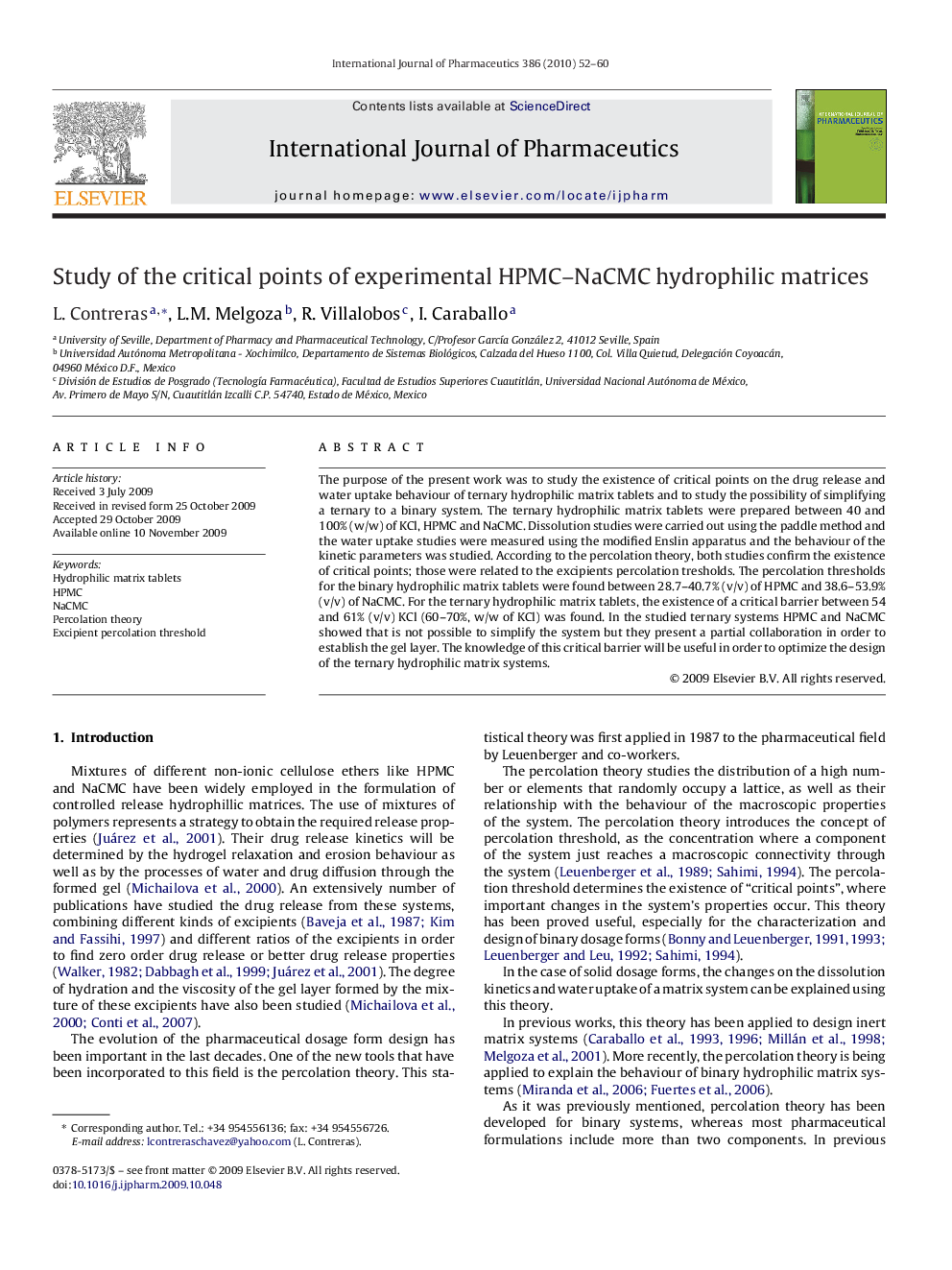 Study of the critical points of experimental HPMC–NaCMC hydrophilic matrices