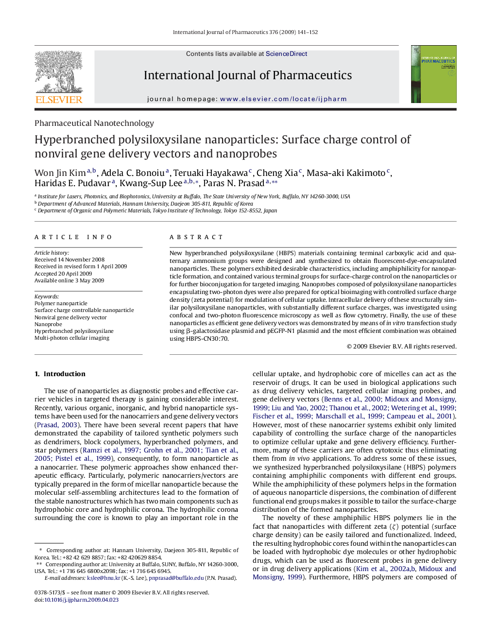 Hyperbranched polysiloxysilane nanoparticles: Surface charge control of nonviral gene delivery vectors and nanoprobes