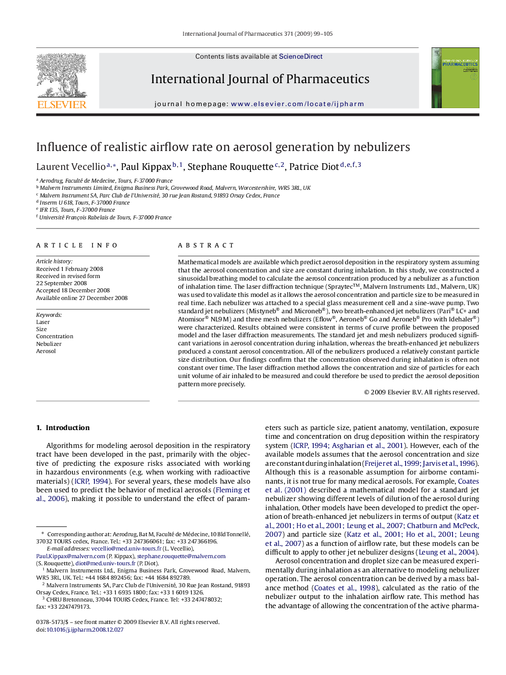 Influence of realistic airflow rate on aerosol generation by nebulizers