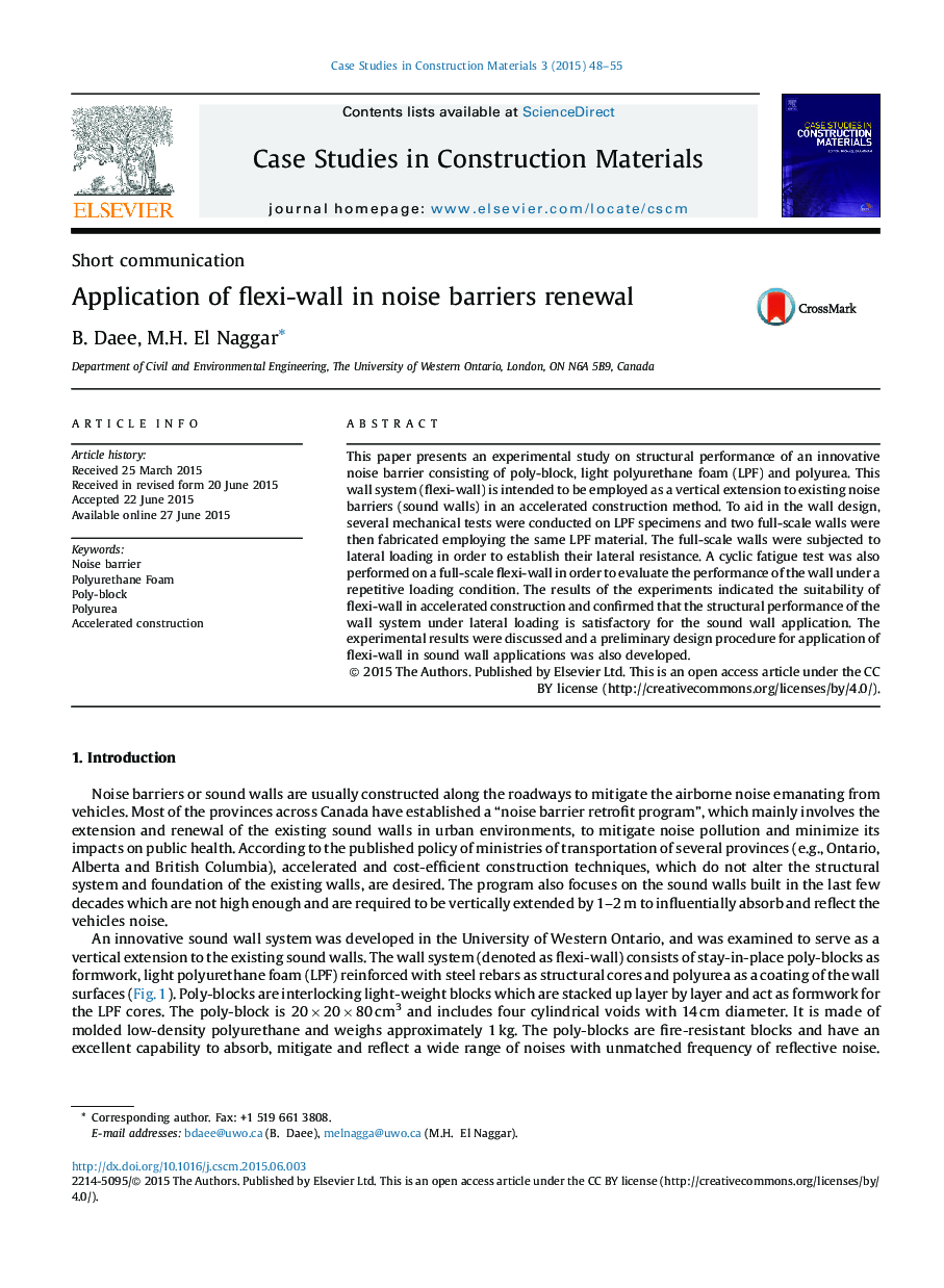 Application of flexi-wall in noise barriers renewal