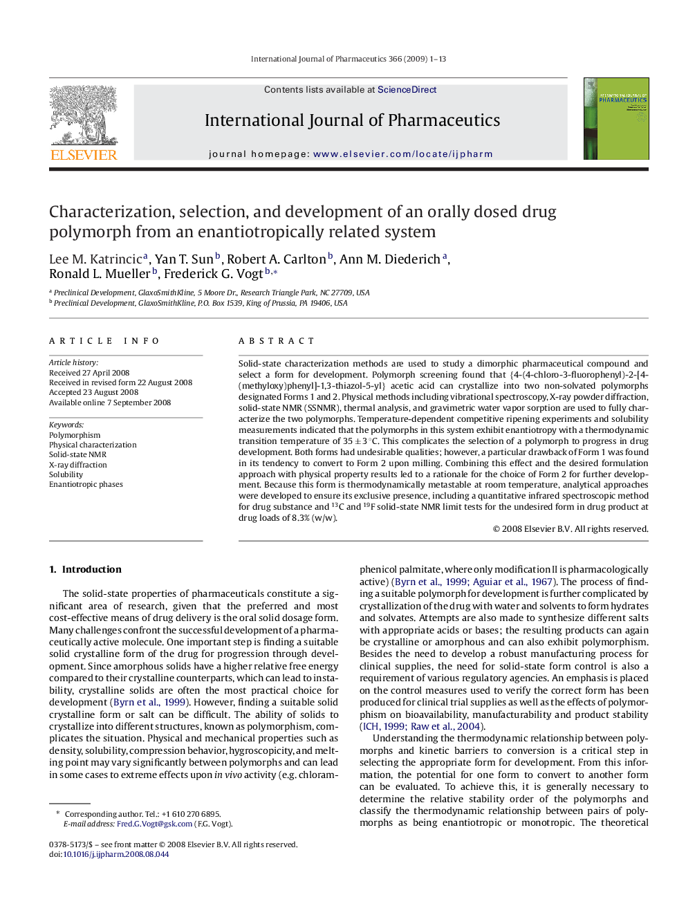 Characterization, selection, and development of an orally dosed drug polymorph from an enantiotropically related system