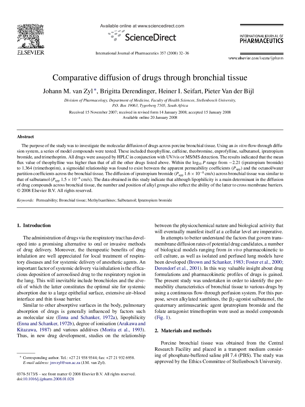 Comparative diffusion of drugs through bronchial tissue