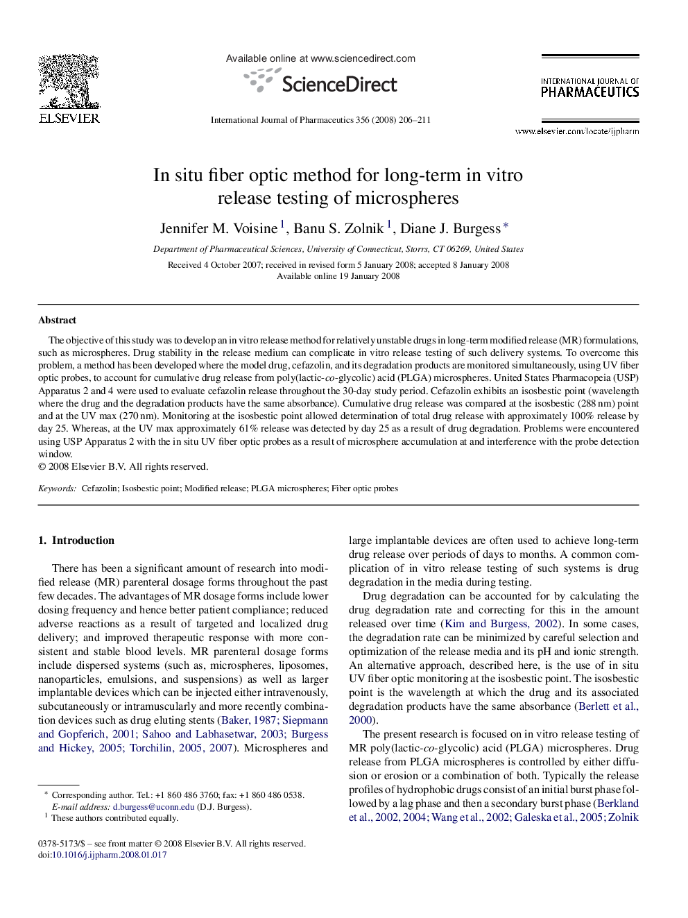 In situ fiber optic method for long-term in vitro release testing of microspheres