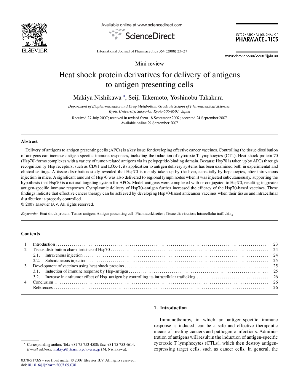 Heat shock protein derivatives for delivery of antigens to antigen presenting cells