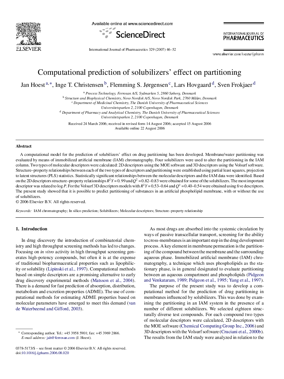 Computational prediction of solubilizers' effect on partitioning