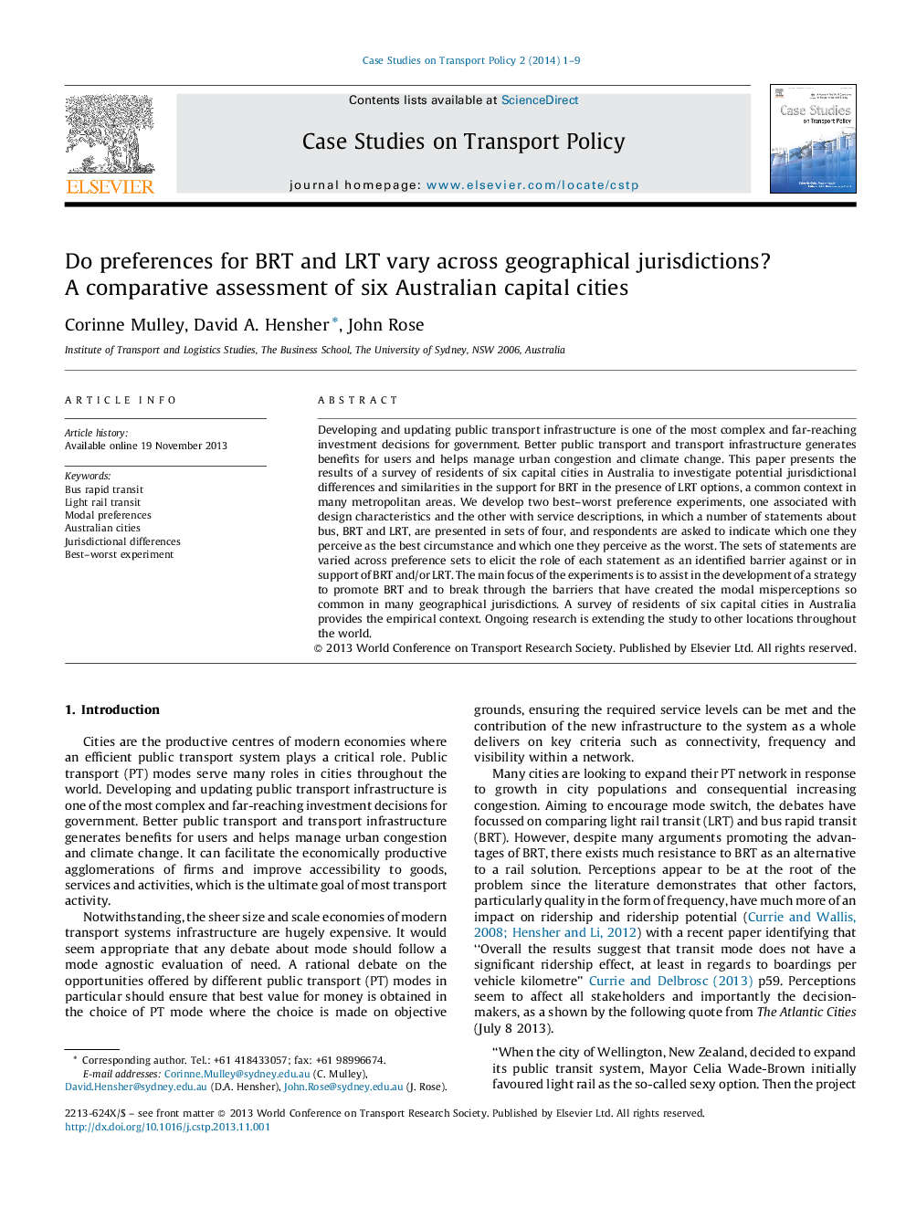 Do preferences for BRT and LRT vary across geographical jurisdictions? A comparative assessment of six Australian capital cities