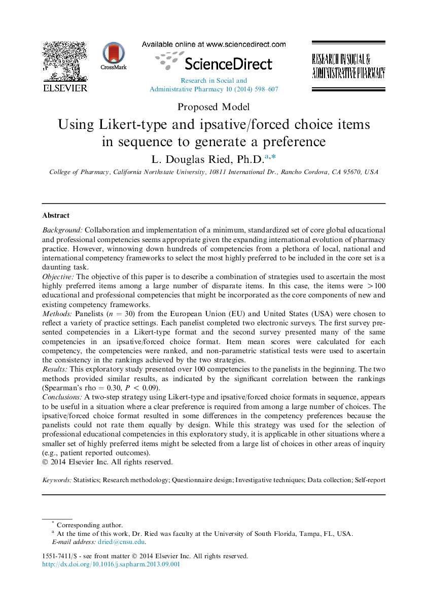 Using Likert-type and ipsative/forced choice items in sequence to generate a preference