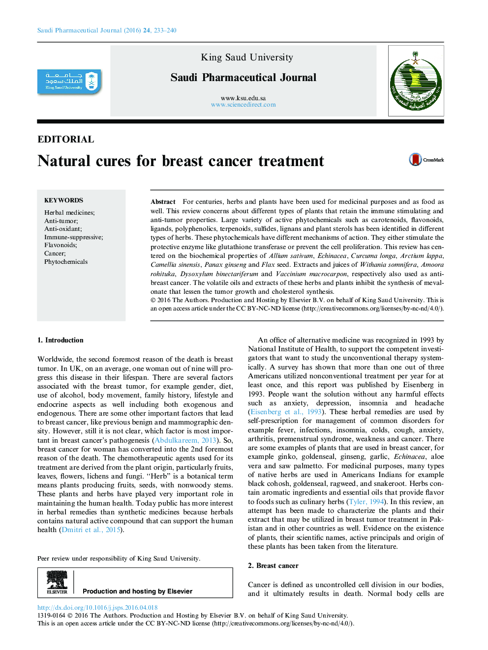 Natural cures for breast cancer treatment 