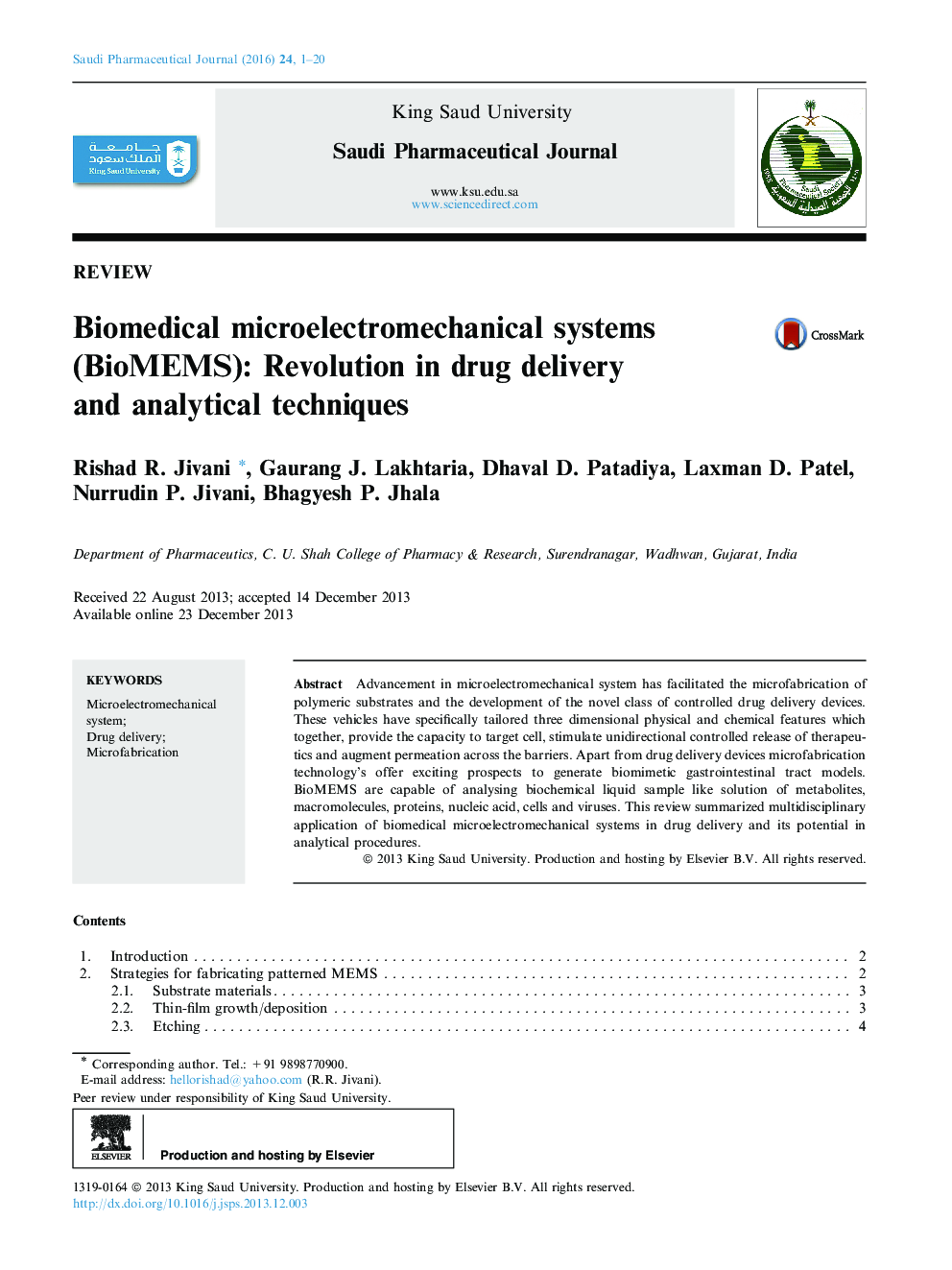 Biomedical microelectromechanical systems (BioMEMS): Revolution in drug delivery and analytical techniques 