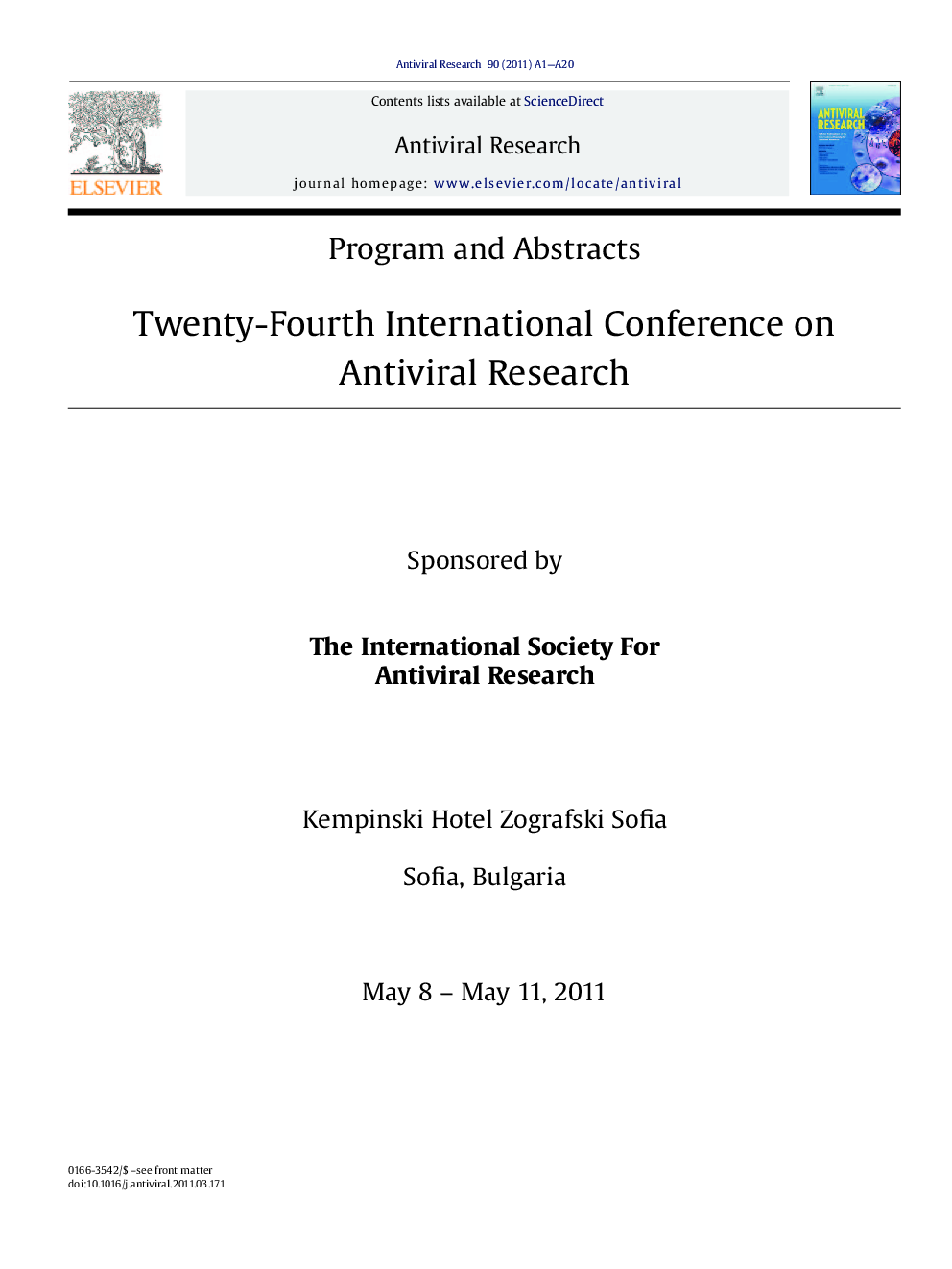 Twenty-Fourth International Conference on Antiviral Research - Front Pages