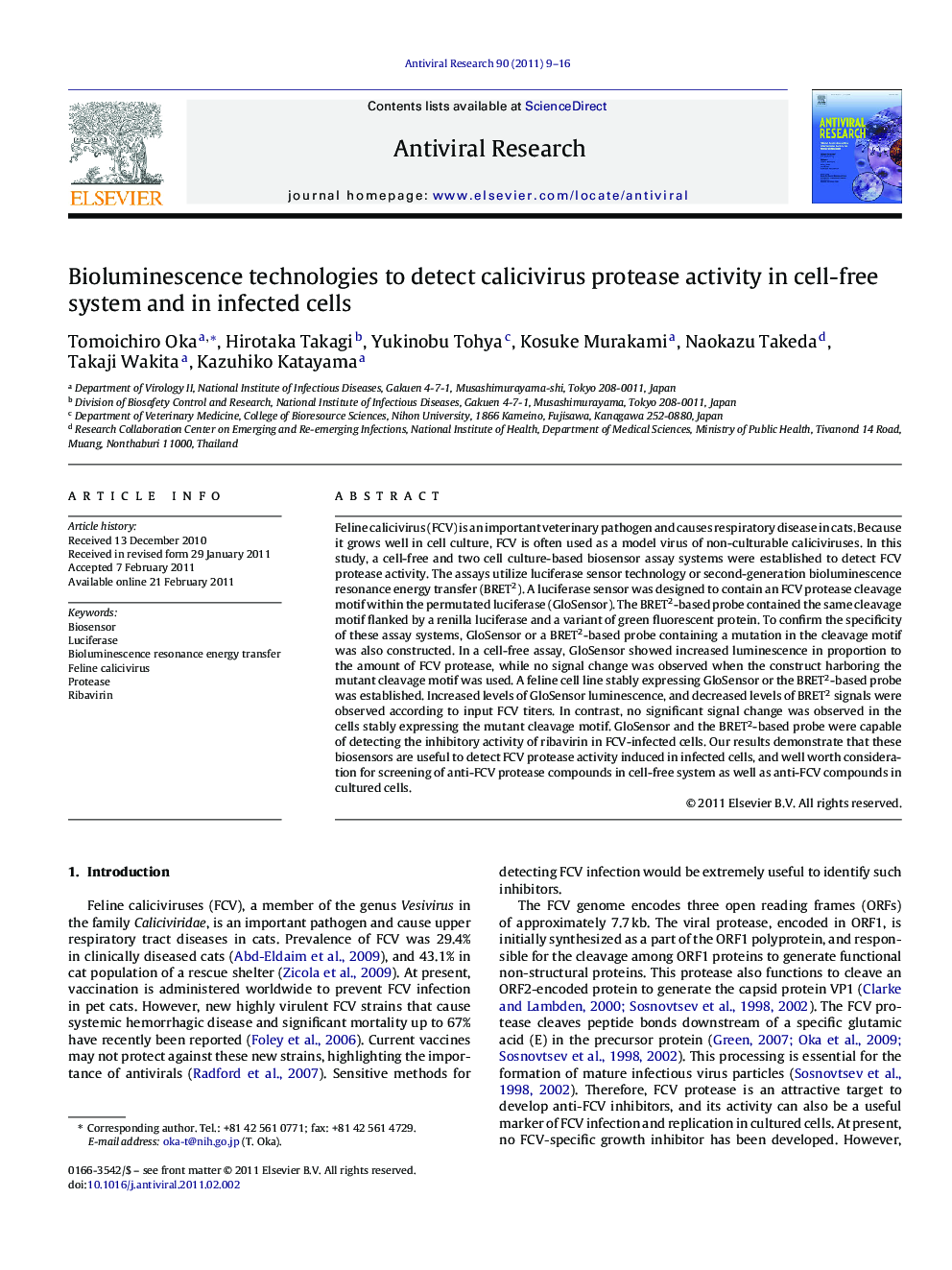 Bioluminescence technologies to detect calicivirus protease activity in cell-free system and in infected cells