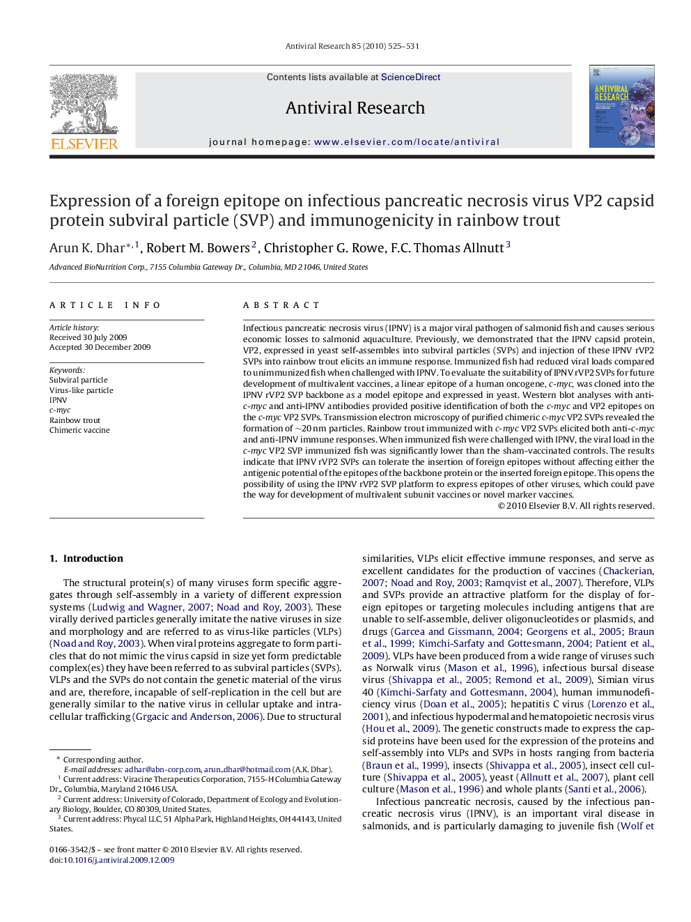 Expression of a foreign epitope on infectious pancreatic necrosis virus VP2 capsid protein subviral particle (SVP) and immunogenicity in rainbow trout