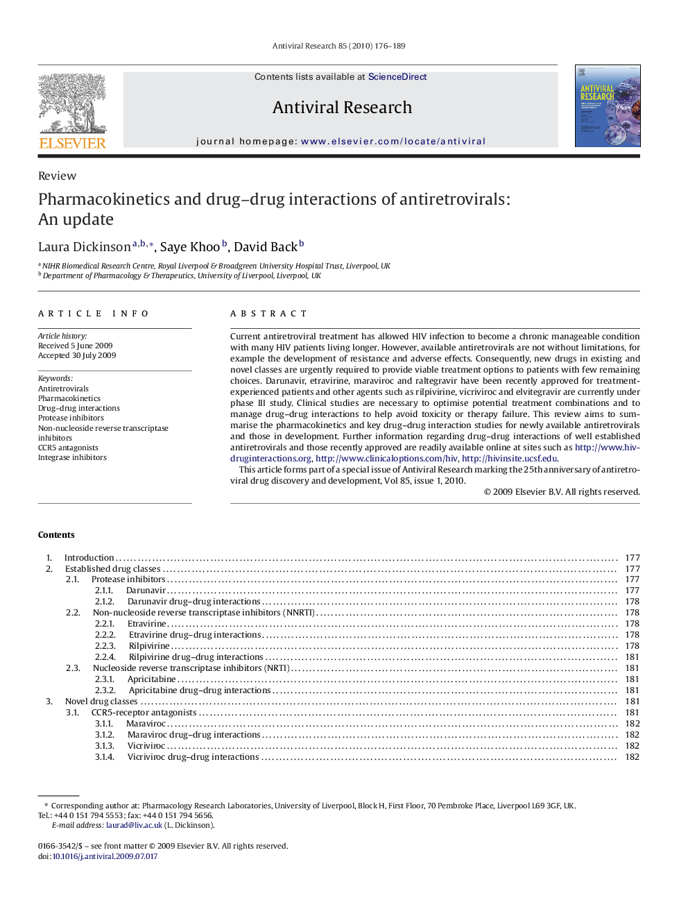 Pharmacokinetics and drug–drug interactions of antiretrovirals: An update