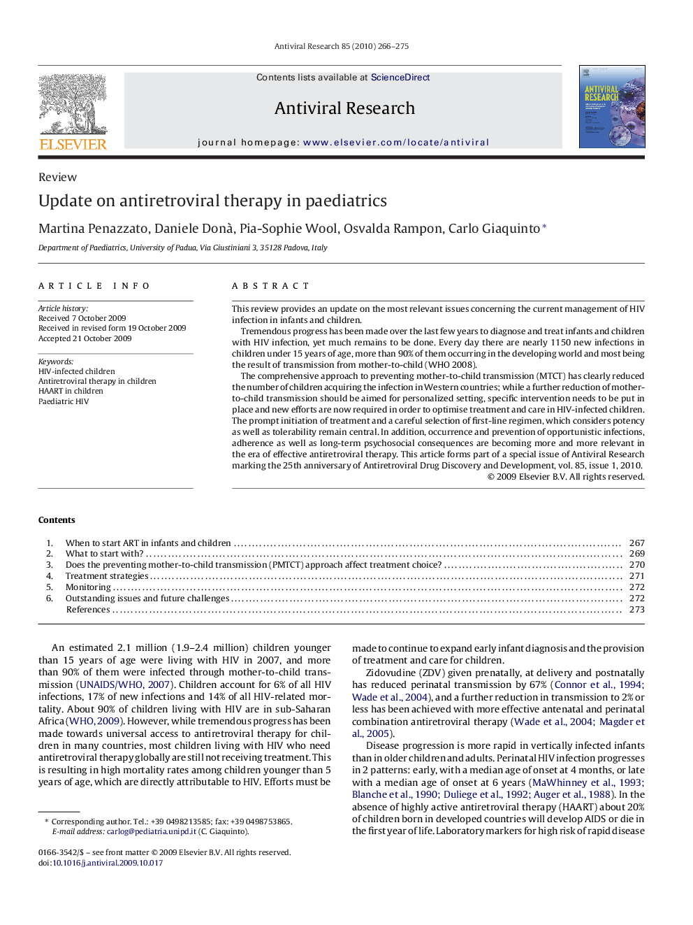 Update on antiretroviral therapy in paediatrics