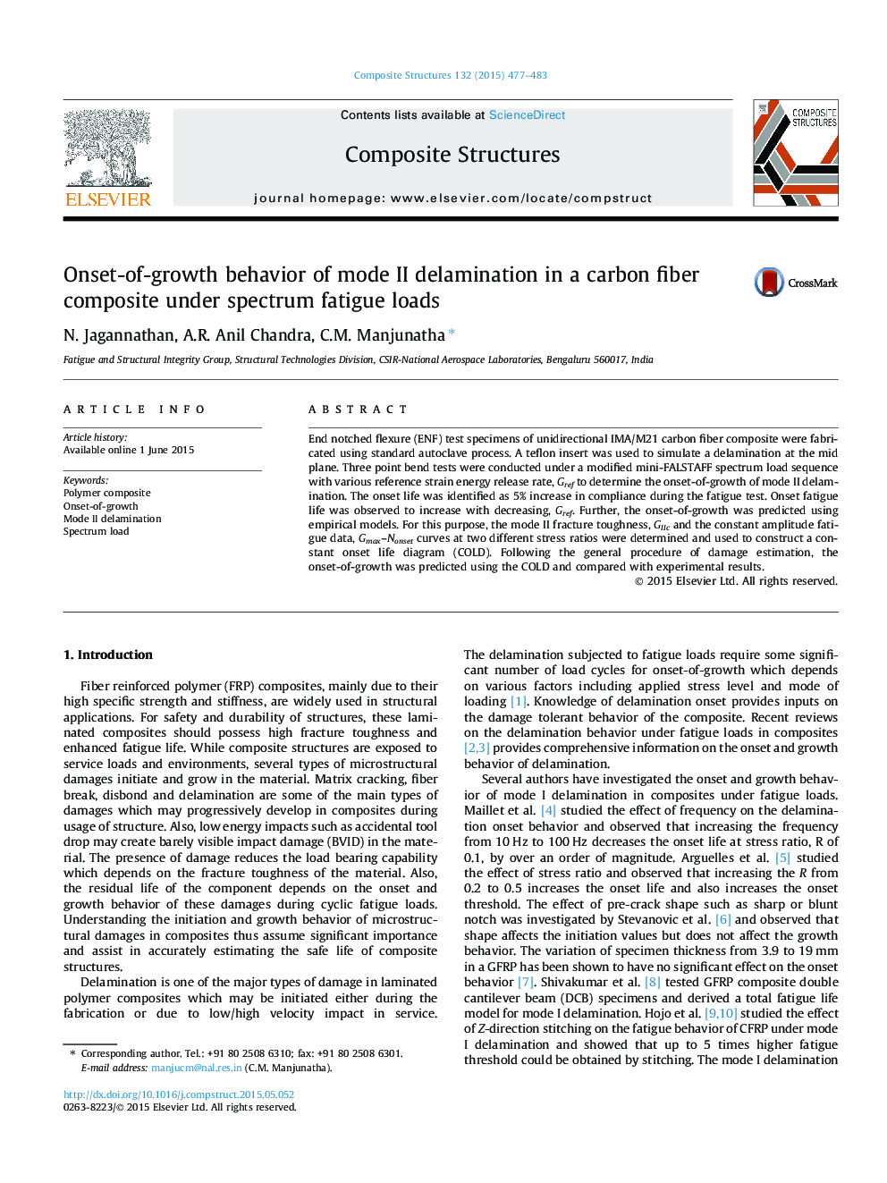 Onset-of-growth behavior of mode II delamination in a carbon fiber composite under spectrum fatigue loads