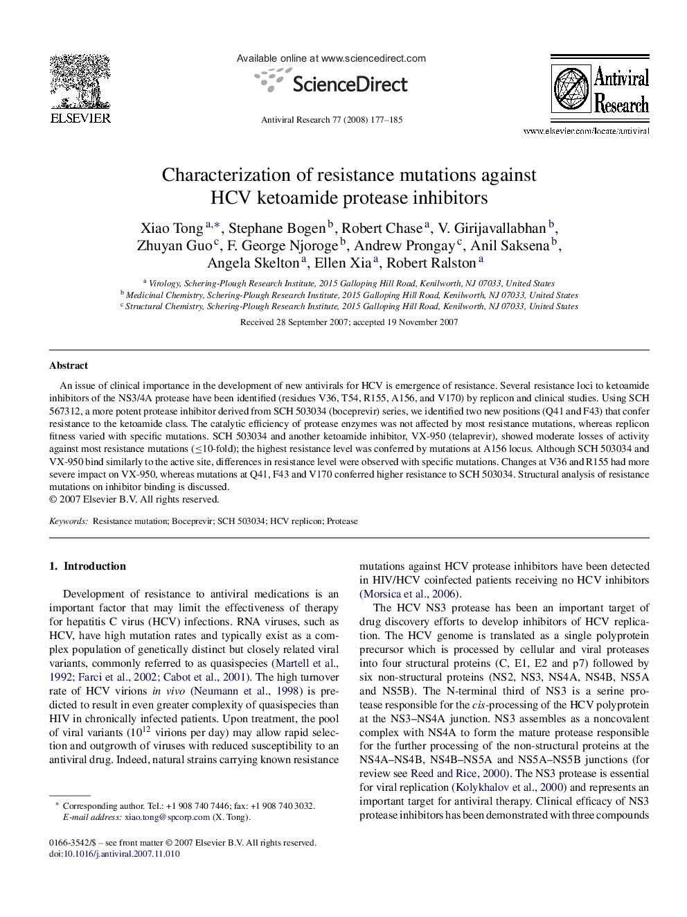 Characterization of resistance mutations against HCV ketoamide protease inhibitors