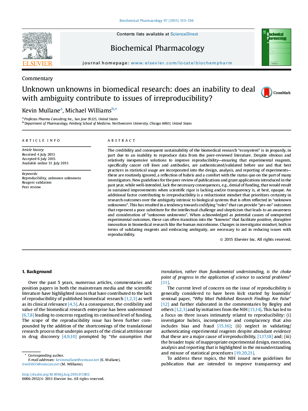 Unknown unknowns in biomedical research: does an inability to deal with ambiguity contribute to issues of irreproducibility?