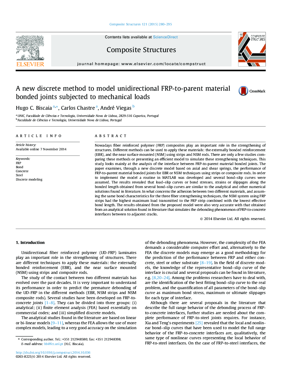 A new discrete method to model unidirectional FRP-to-parent material bonded joints subjected to mechanical loads