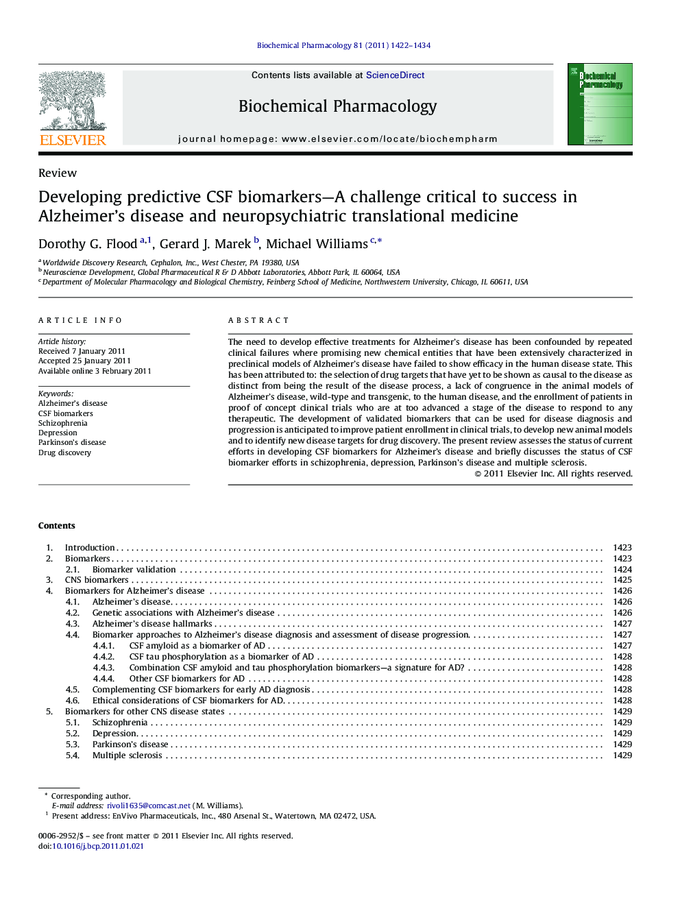 Developing predictive CSF biomarkers—A challenge critical to success in Alzheimer's disease and neuropsychiatric translational medicine