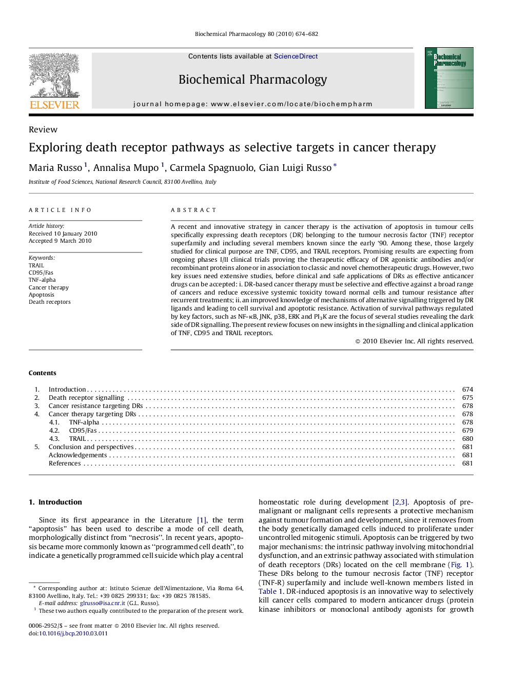 Exploring death receptor pathways as selective targets in cancer therapy