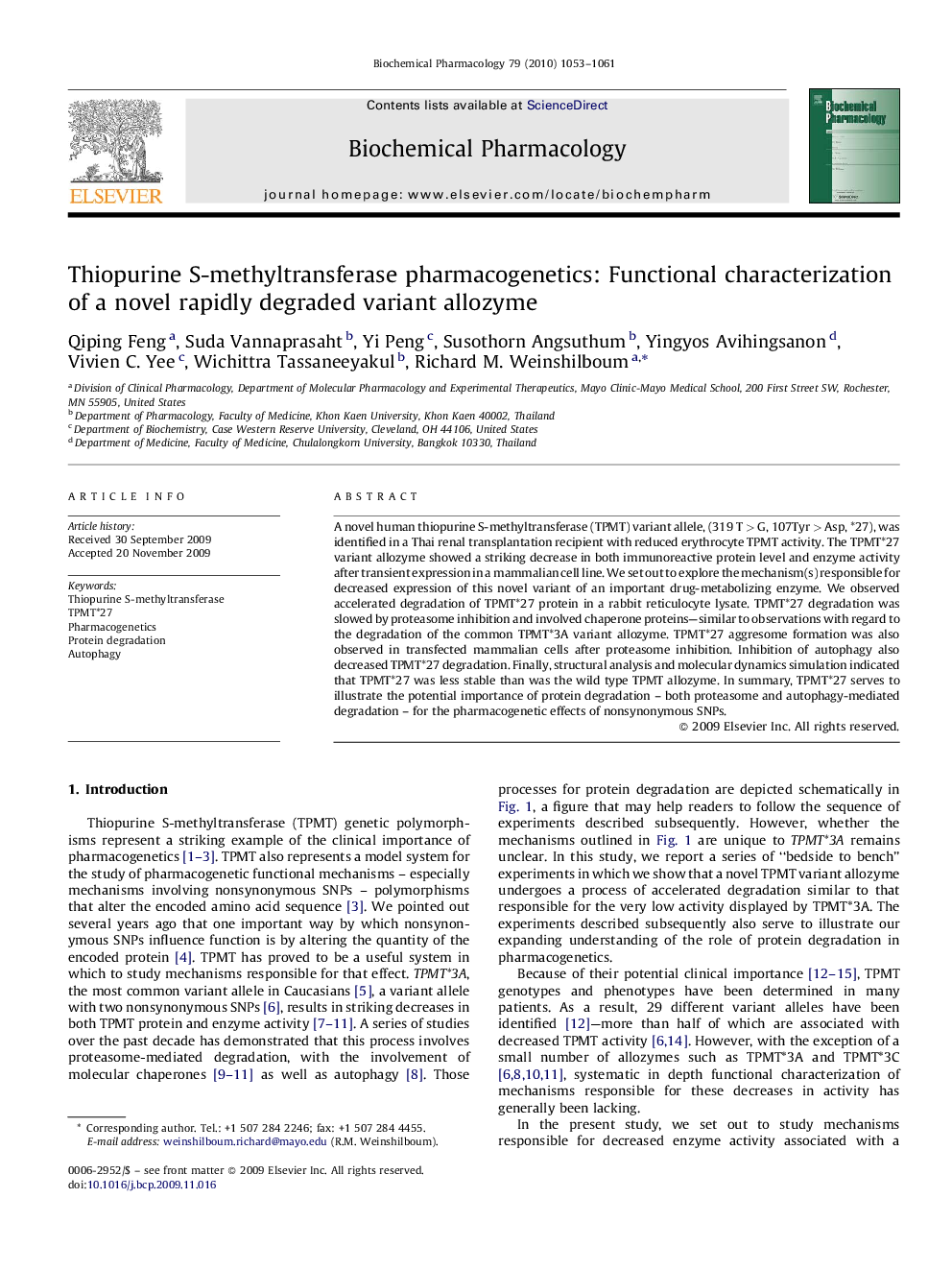 Thiopurine S-methyltransferase pharmacogenetics: Functional characterization of a novel rapidly degraded variant allozyme