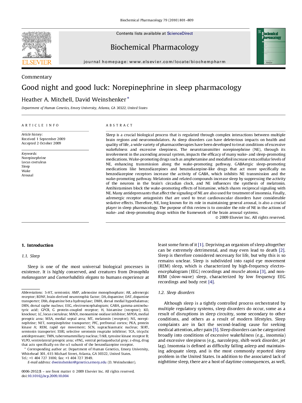 Good night and good luck: Norepinephrine in sleep pharmacology