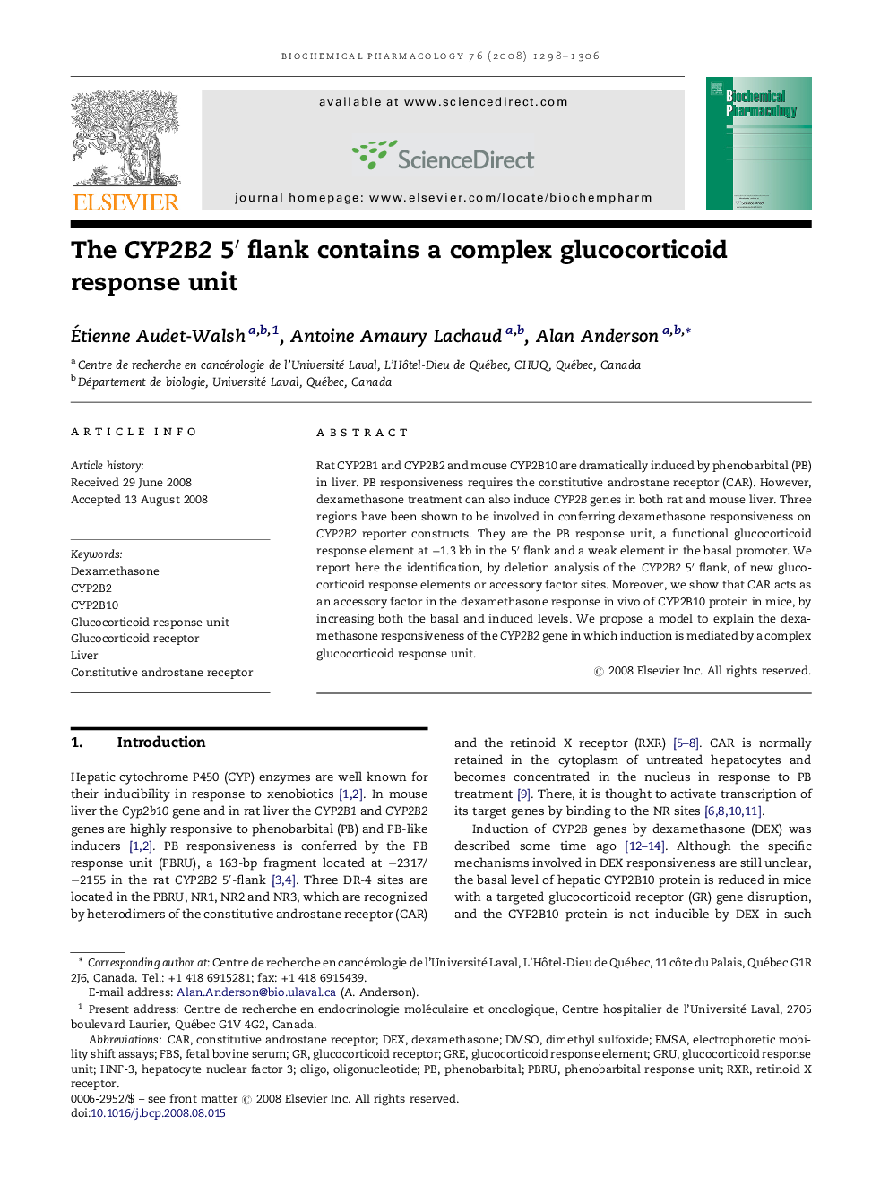 The CYP2B2 5′ flank contains a complex glucocorticoid response unit