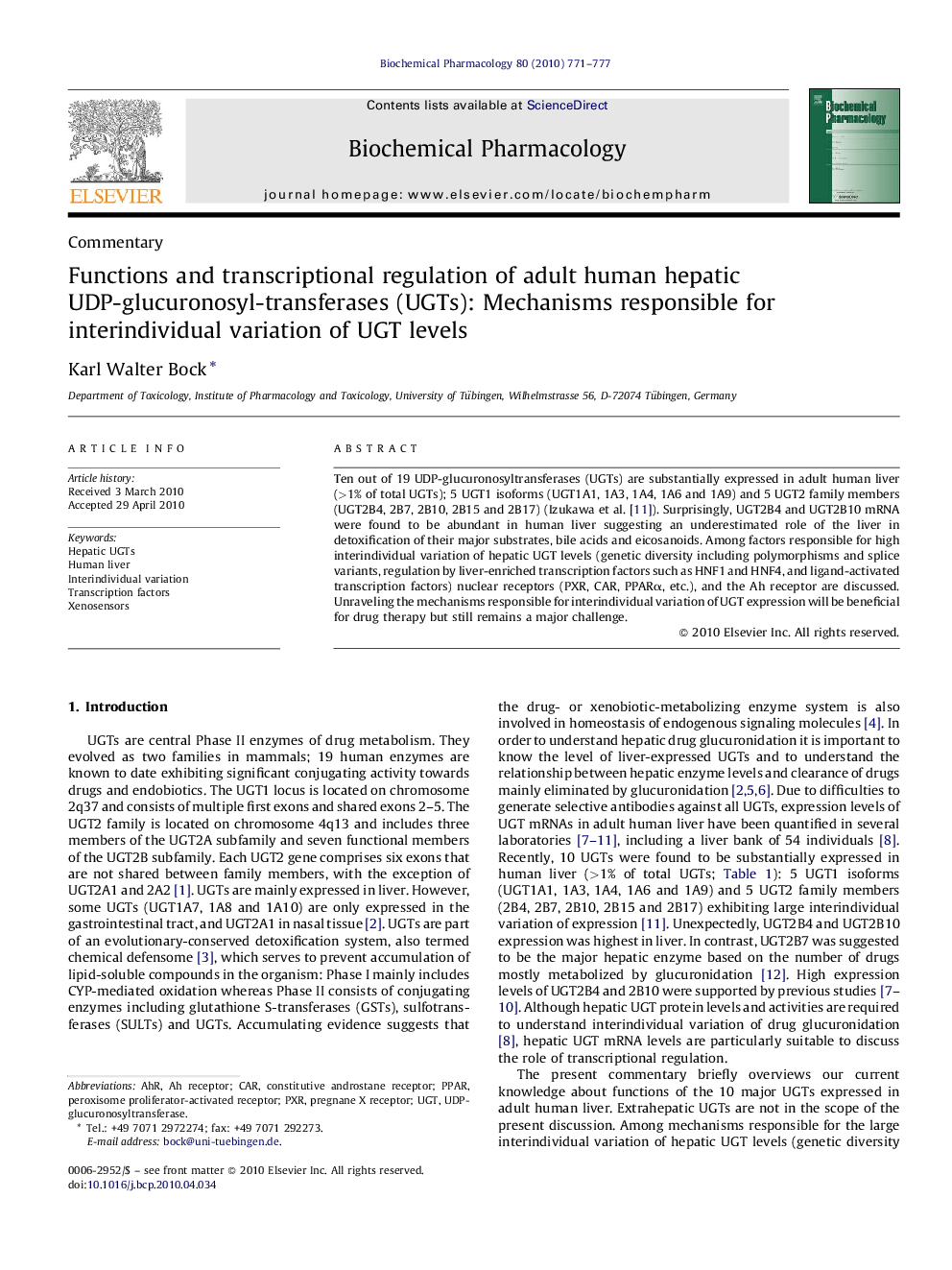 Functions and transcriptional regulation of adult human hepatic UDP-glucuronosyl-transferases (UGTs): Mechanisms responsible for interindividual variation of UGT levels