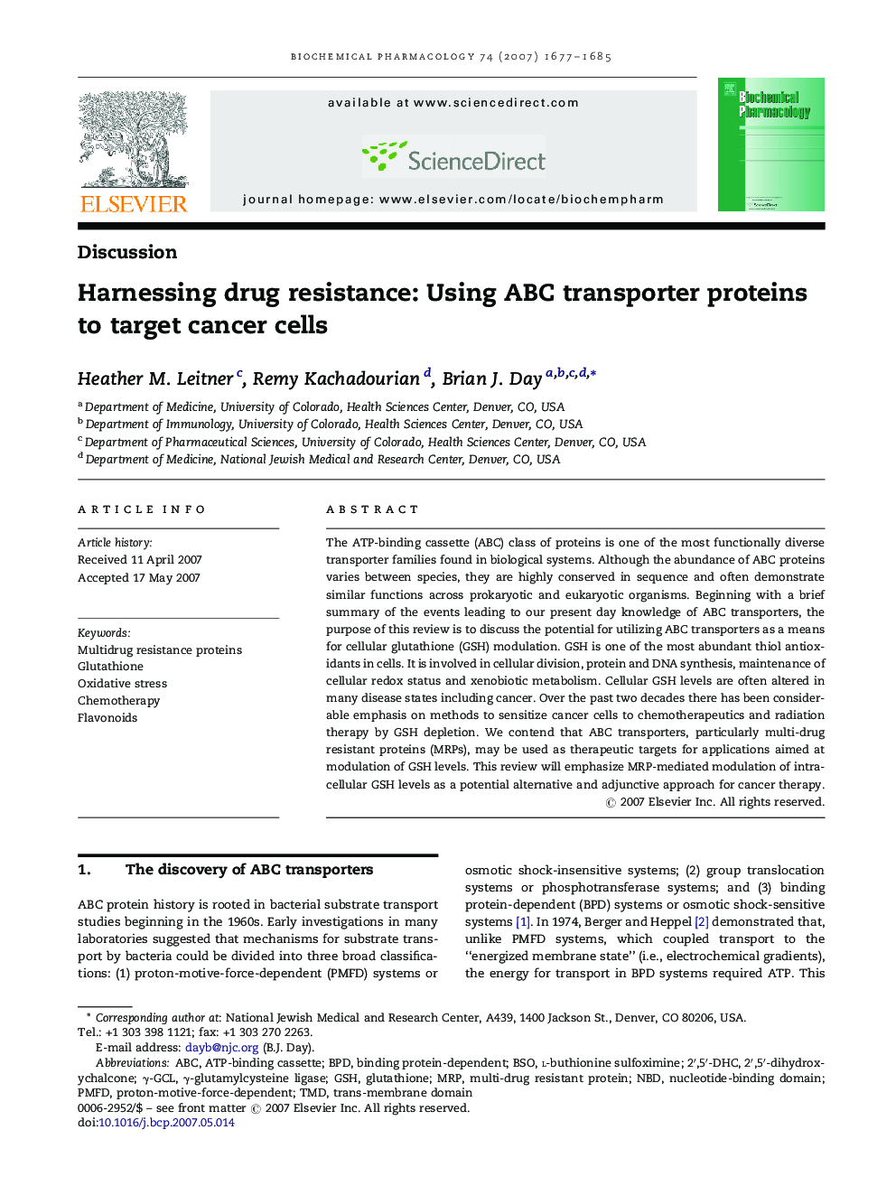 Harnessing drug resistance: Using ABC transporter proteins to target cancer cells