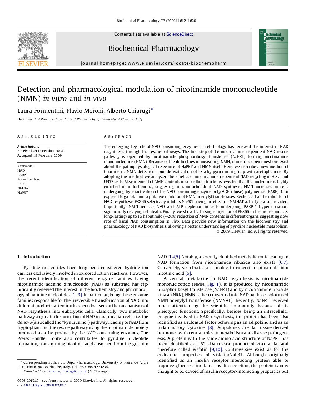 Detection and pharmacological modulation of nicotinamide mononucleotide (NMN) in vitro and in vivo