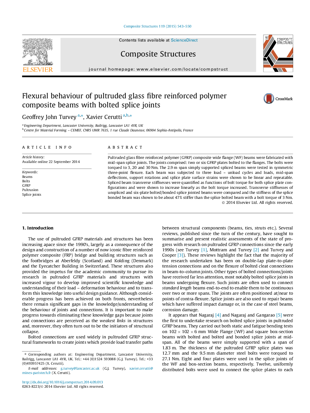 Flexural behaviour of pultruded glass fibre reinforced polymer composite beams with bolted splice joints