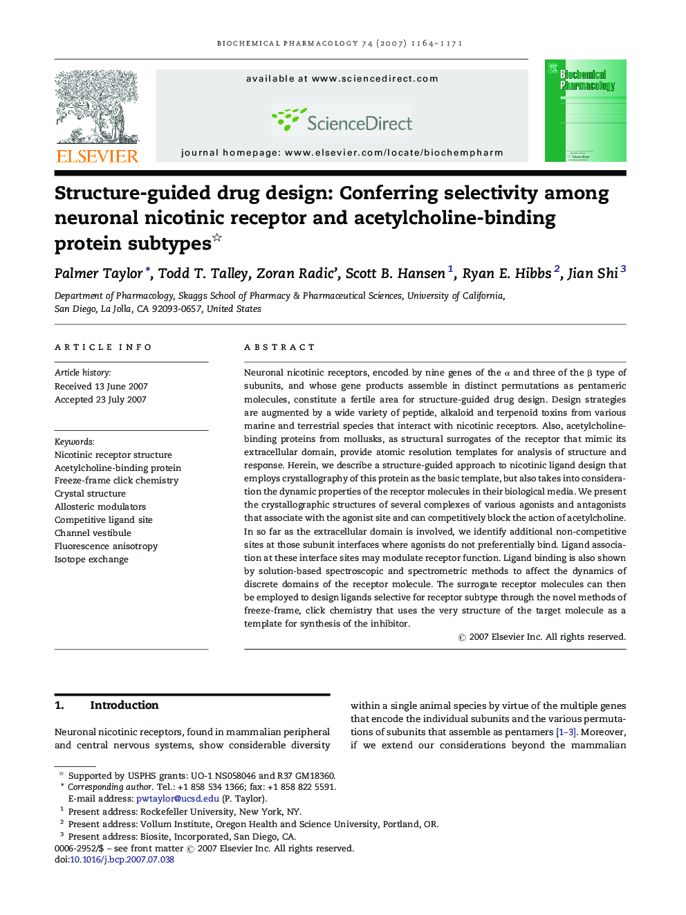 Structure-guided drug design: Conferring selectivity among neuronal nicotinic receptor and acetylcholine-binding protein subtypes 