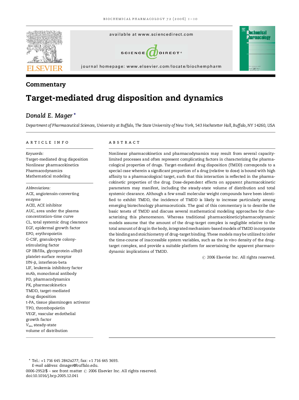 Target-mediated drug disposition and dynamics