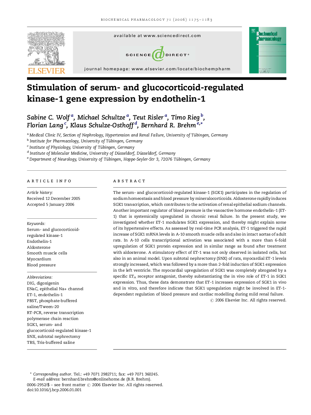 Stimulation of serum- and glucocorticoid-regulated kinase-1 gene expression by endothelin-1