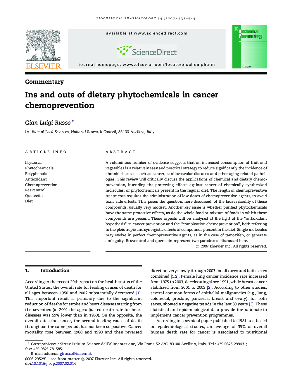 Ins and outs of dietary phytochemicals in cancer chemoprevention