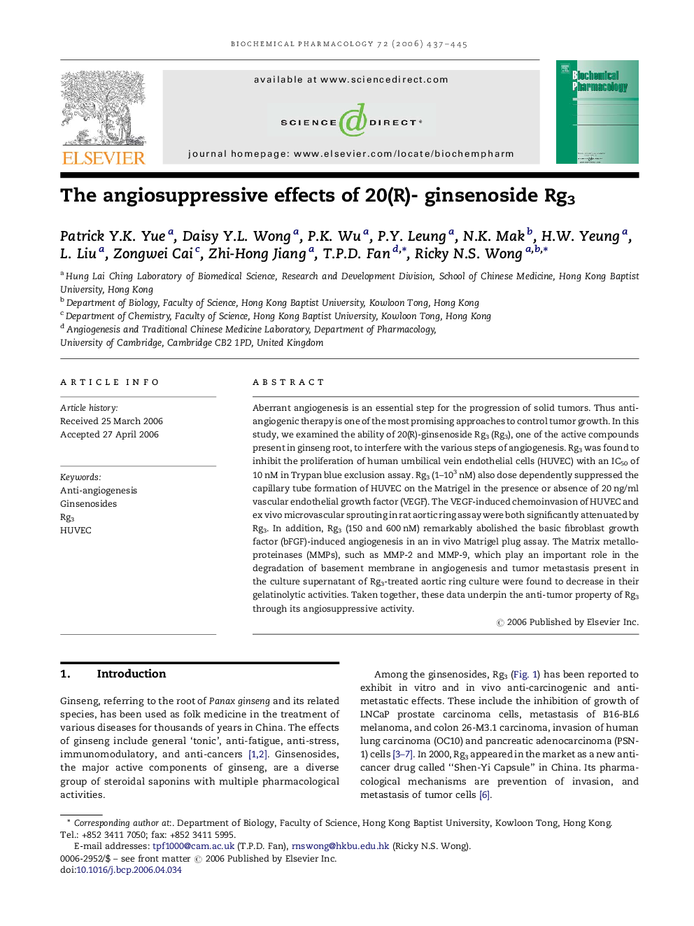 The angiosuppressive effects of 20(R)- ginsenoside Rg3