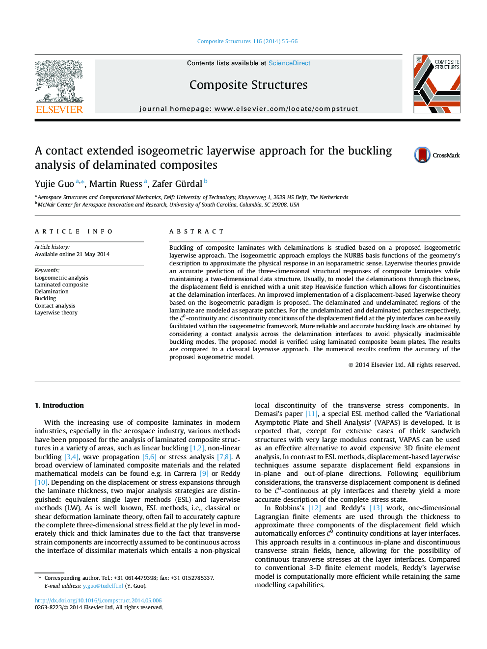 A contact extended isogeometric layerwise approach for the buckling analysis of delaminated composites