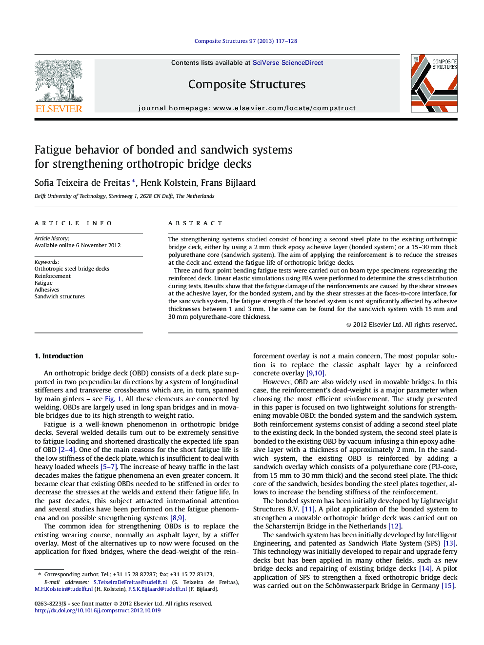 Fatigue behavior of bonded and sandwich systems for strengthening orthotropic bridge decks