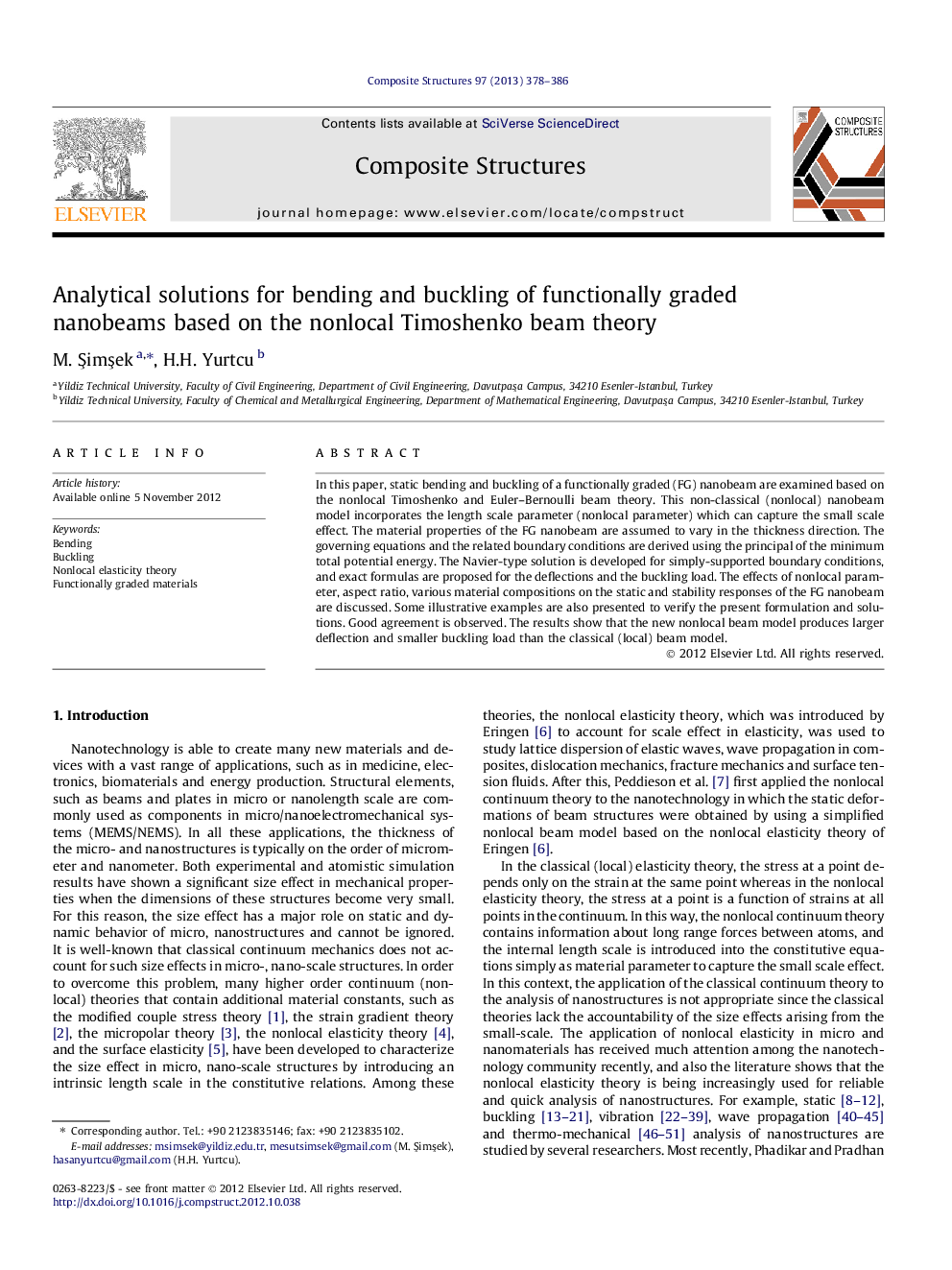 Analytical solutions for bending and buckling of functionally graded nanobeams based on the nonlocal Timoshenko beam theory