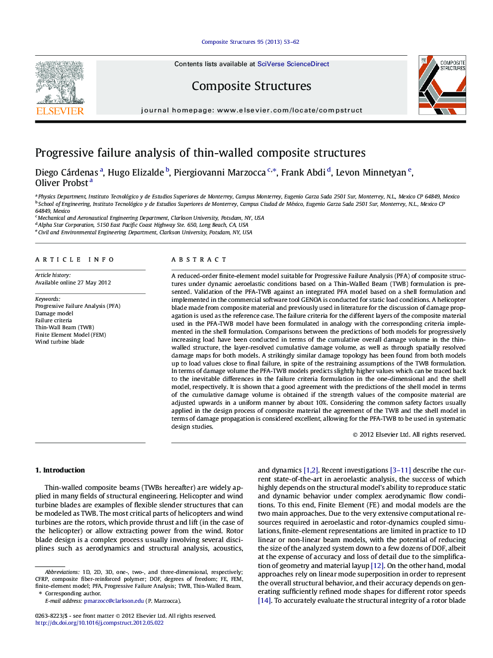 Progressive failure analysis of thin-walled composite structures