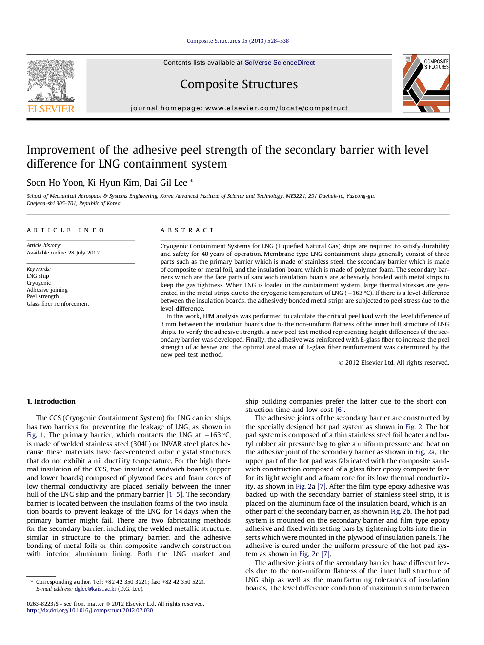 Improvement of the adhesive peel strength of the secondary barrier with level difference for LNG containment system