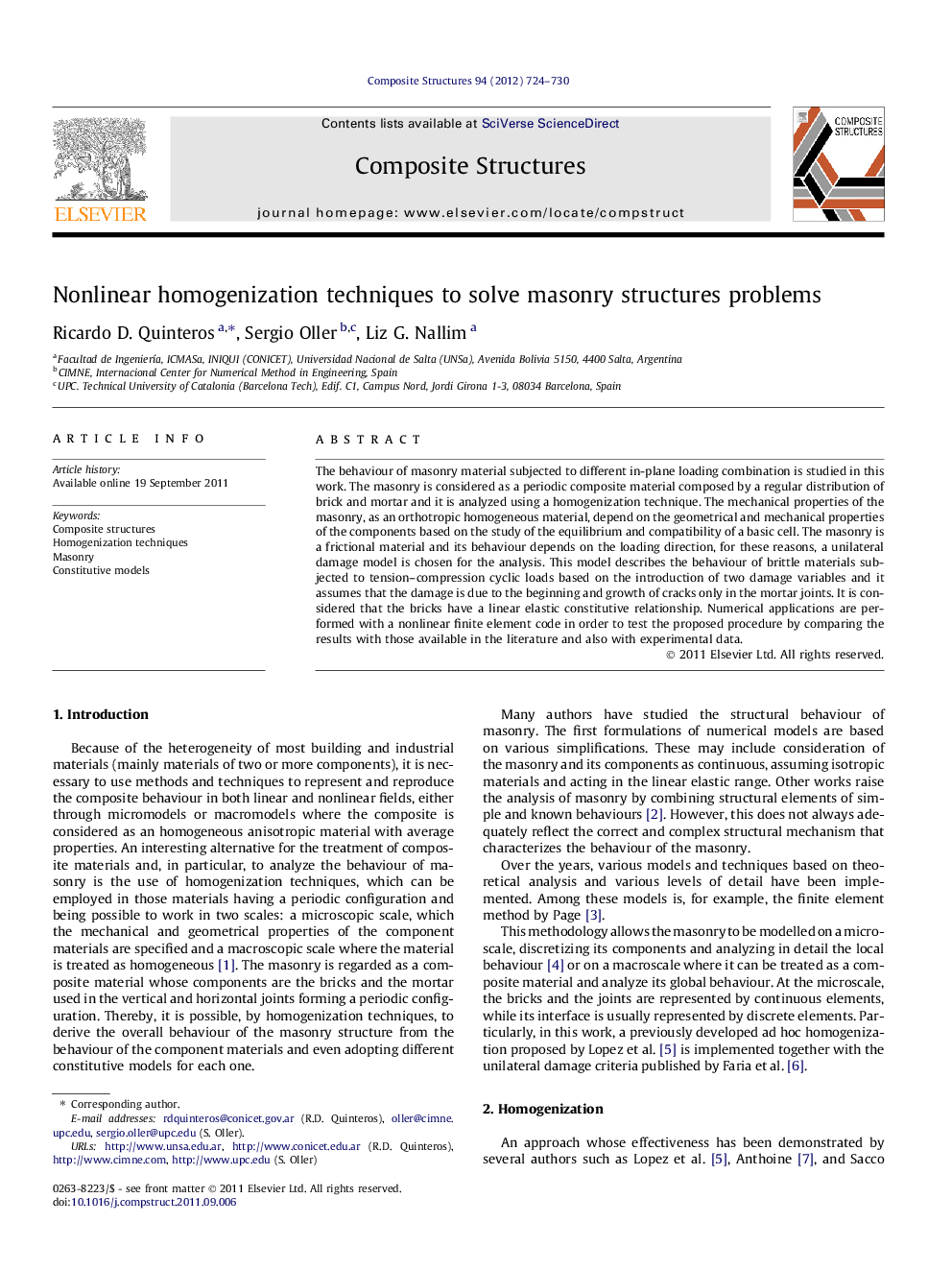 Nonlinear homogenization techniques to solve masonry structures problems