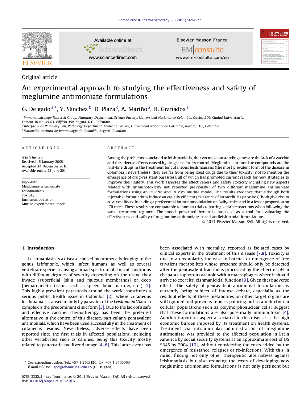 An experimental approach to studying the effectiveness and safety of meglumine antimoniate formulations