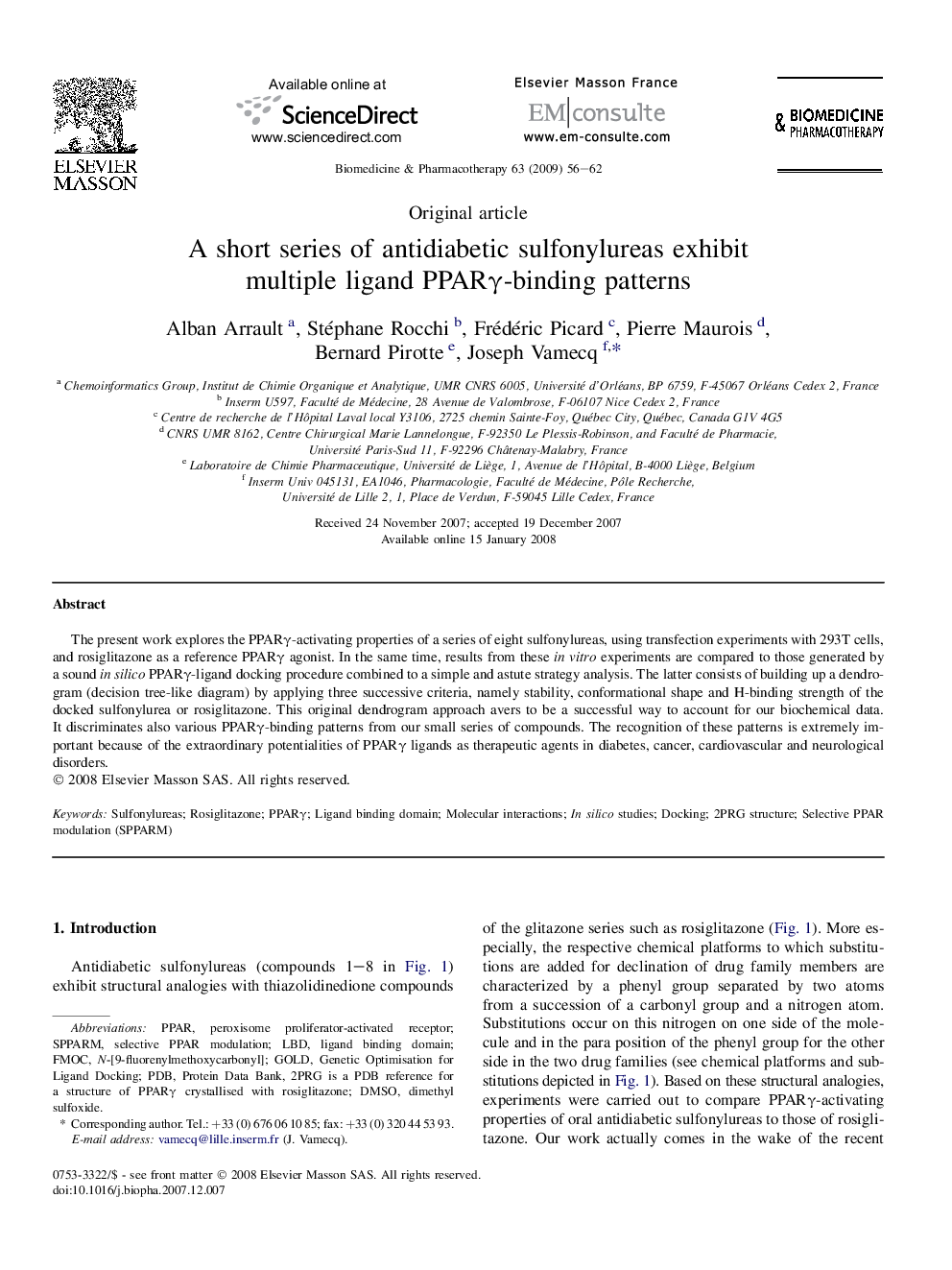 A short series of antidiabetic sulfonylureas exhibit multiple ligand PPARγ-binding patterns