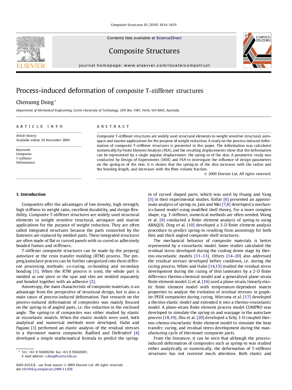 Process-induced deformation of composite T-stiffener structures