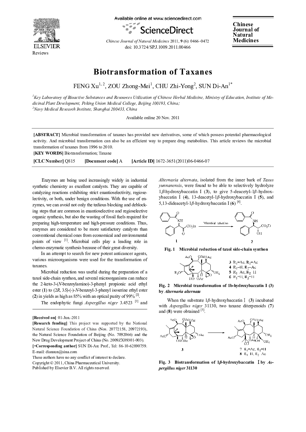 Biotransformation of Taxanes 