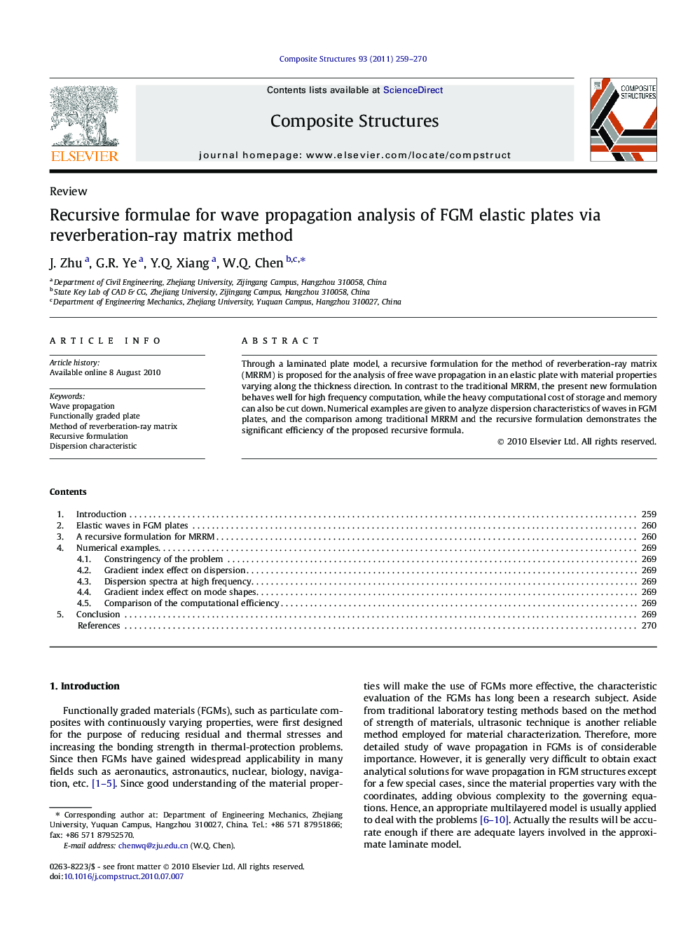 Recursive formulae for wave propagation analysis of FGM elastic plates via reverberation-ray matrix method