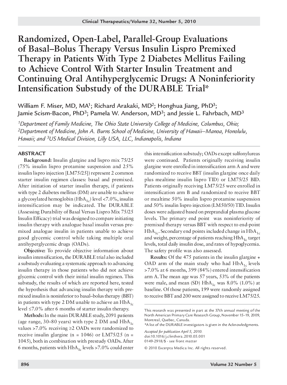 Randomized, open-label, parallel-group evaluations of basal-bolus therapy versus insulin lispro premixed therapy in patients with type 2 diabetes mellitus failing to achieve control with starter insulin treatment and continuing oral antihyperglycemic drug