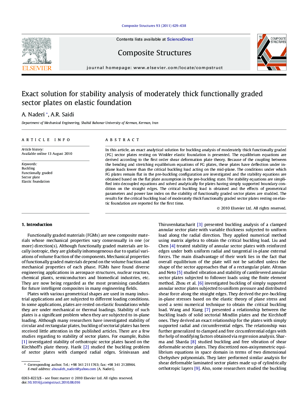 Exact solution for stability analysis of moderately thick functionally graded sector plates on elastic foundation