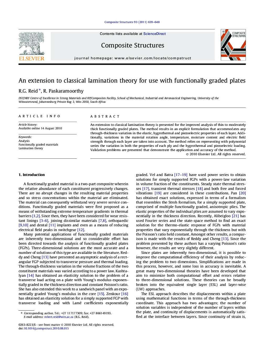 An extension to classical lamination theory for use with functionally graded plates